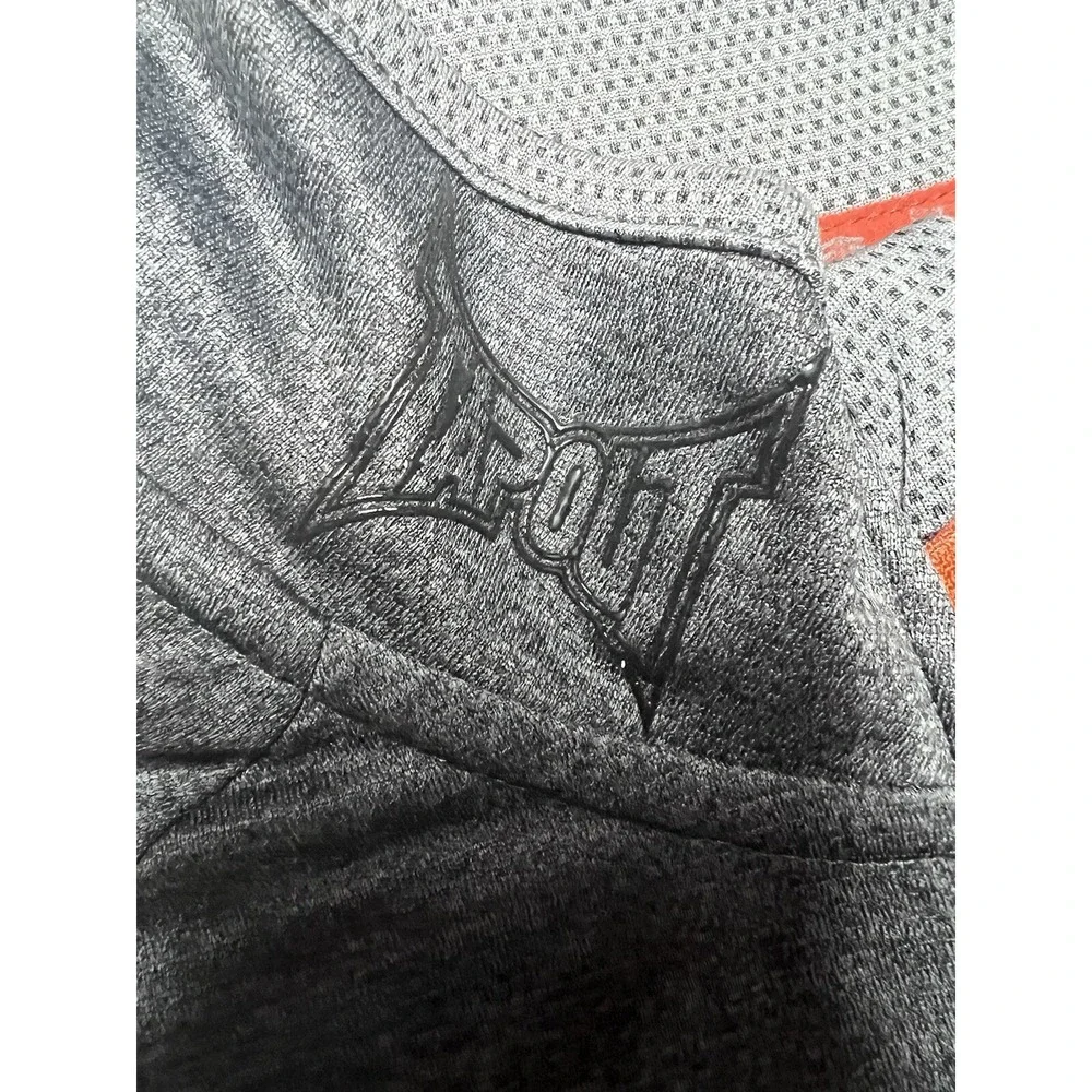 TapOut 1/4 Zip Pullover Men's Large Long Sleeve TapOut Spell Out Mock Neck Gray - Picture 7 of 12